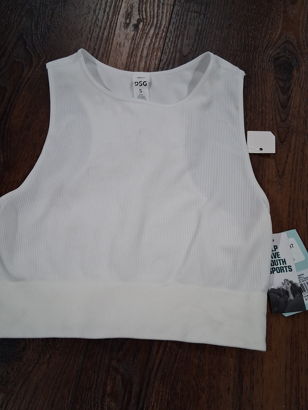 DSG Women's White Ribbed Cropped Tank